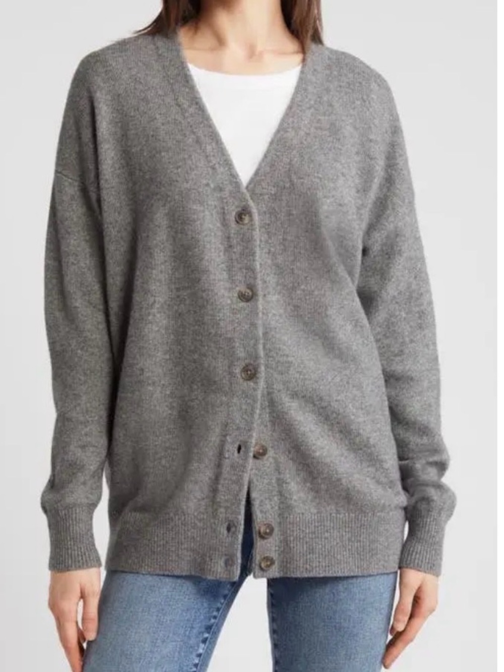 Madewell Relaxed V-Neck Wool Blend Cardigan